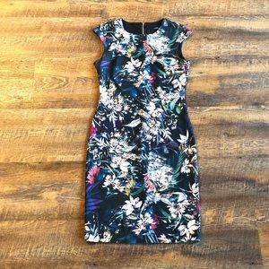 PERLA NERA • Floral Print Shift Dress • NWOT